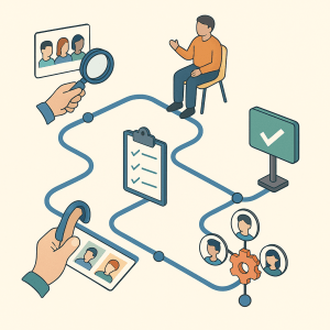  Ruta visual con checklist ilustrada para elegir el asesor inmobiliario ideal paso a paso.